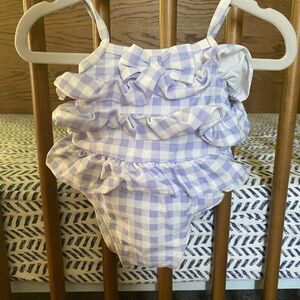 Janie and Jack Lavender Gingham Swimsuit